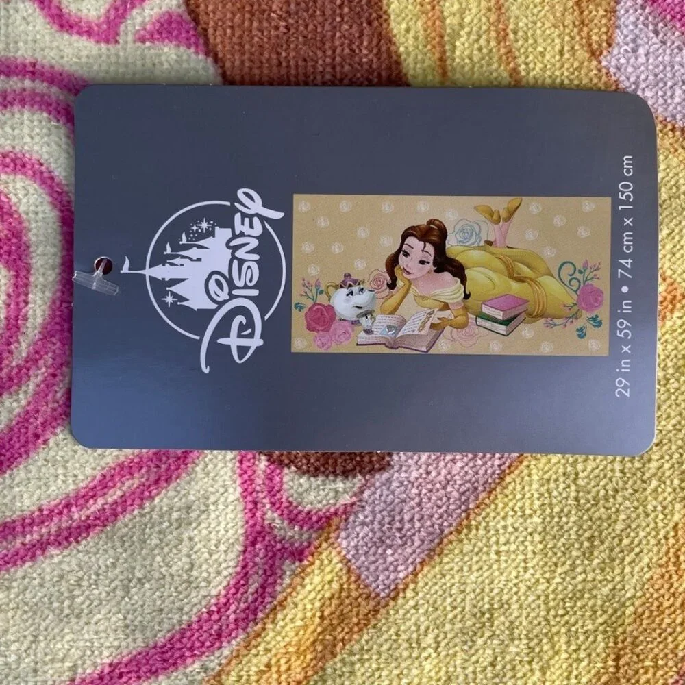 Disney Store Beauty and the Beast Belle Mrs Potts Chip Princess Beach Pool Towel